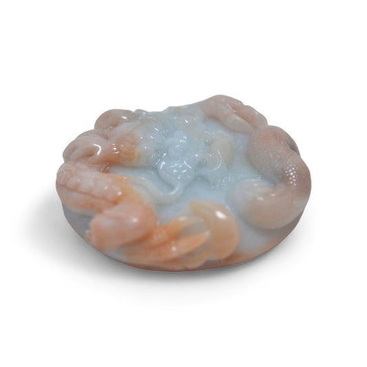 "Dragon" Red White Jade Ornament