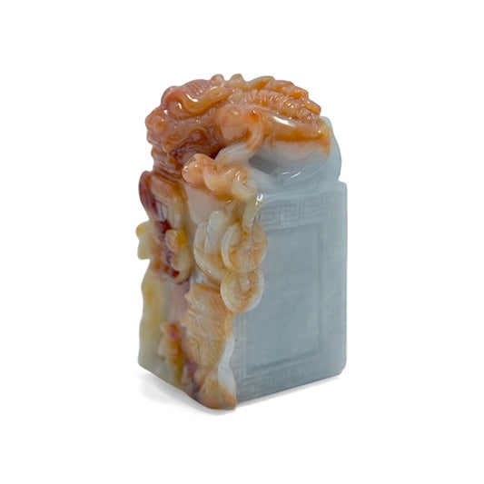 "Mythical Beast" Red Yellow White Jade Seal