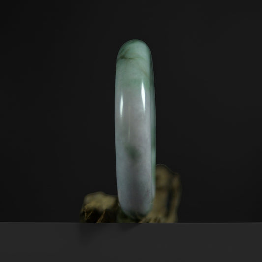 Dark Green Pattern Standard Circle Jade Bangle