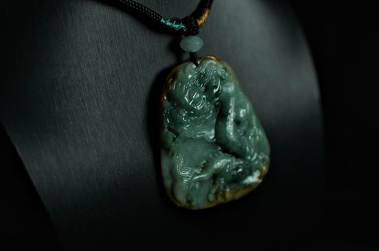 "Dragon" Blue Water Rich Yellow Jade Pendant
