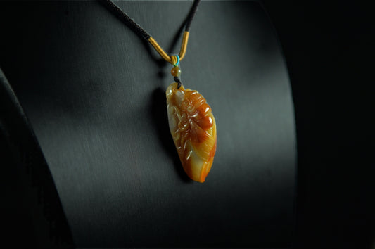 "Insect" Red Yellow Jade Pendant