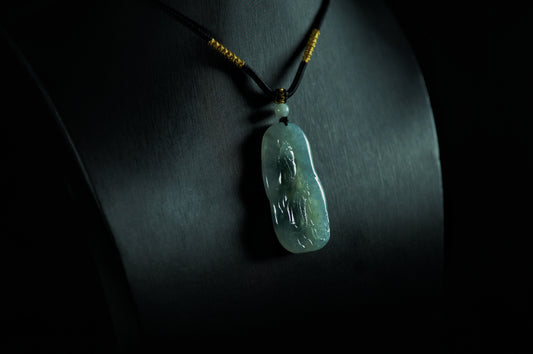 "Koi" Rich Olive Green Blue Water Jade Pendant