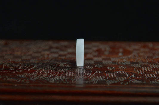Icy Bluish White Jade Ring