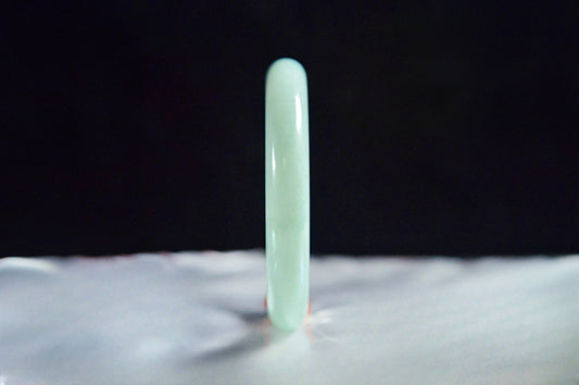 Icy Type White Base Cyan Jade Bangle