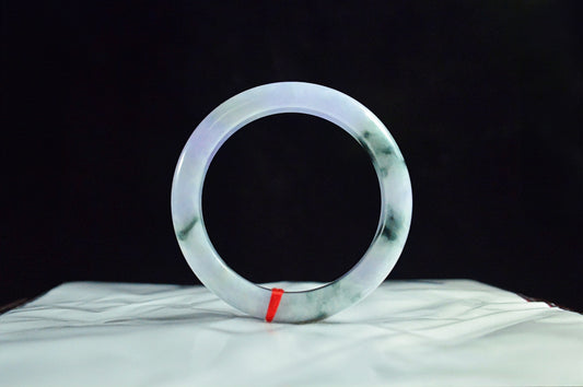 Waxy Icy Spring Floating Flower Jade Bangle