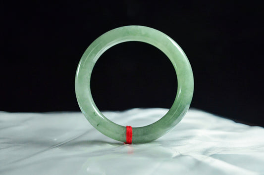 Icy Type Apple Green Jade Bangle