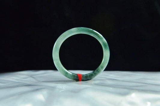 Icy Type Floating Green Jade Bangle