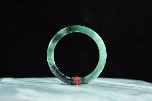 Waxy Translucent Icy Lake Green Jade Bangle
