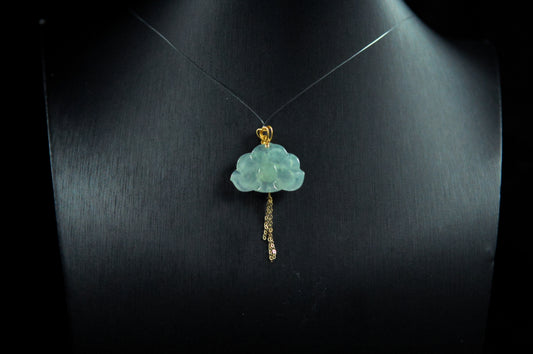 Icy Vivid Green Lotus Pendant