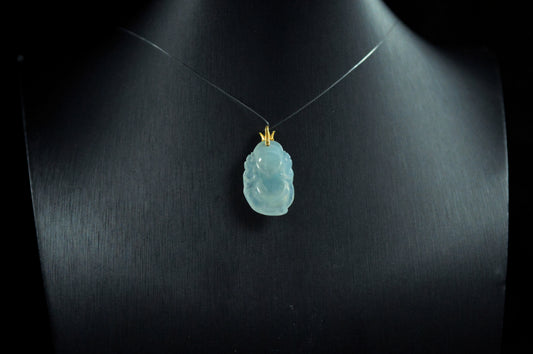 Icy Vivid Green Maitreya Buddha Pendant