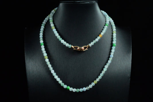 Icy Type Tri-Color Jade Bead Strand