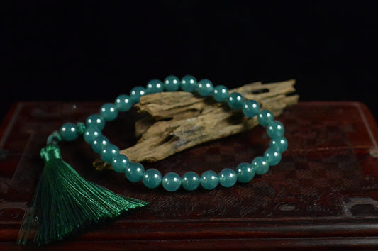 Icy Type Blue Water Jade Bead Strand