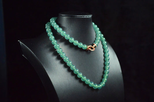 Icy Vivid Green Jade Bead Strand
