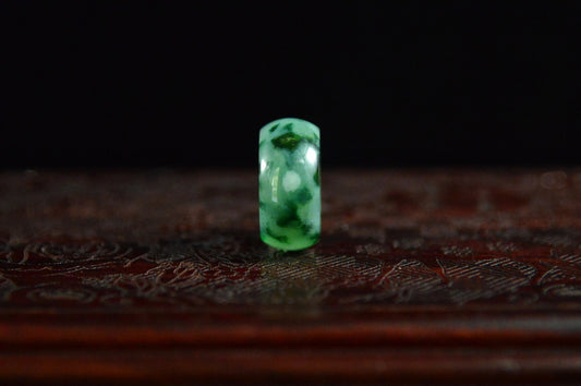 Icy Waxy Type Floral Cyan Jade Vivid Green Floating Flower Ring