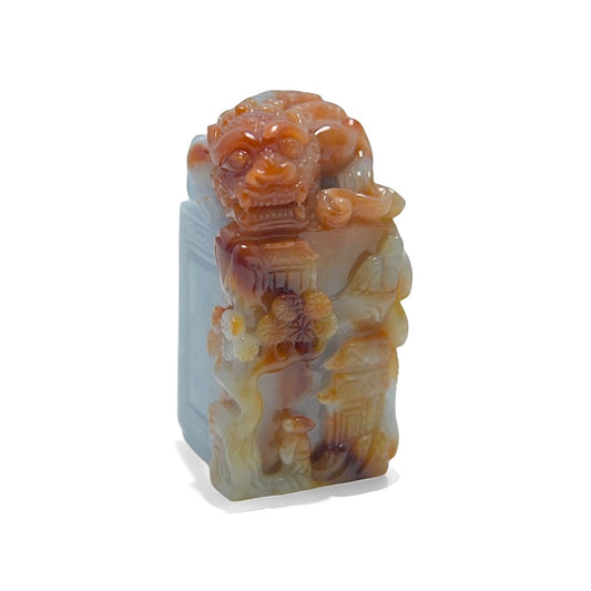"Mythical Beast" Red Yellow White Jade Seal