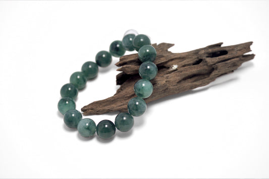 Blue Water Green Pattern Single Loop Bead Bracelet