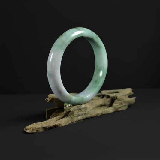 Dark Green Pattern Standard Circle Jade Bangle