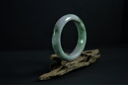 Rich Dark Green Pattern Standard Circle Jade Bangle