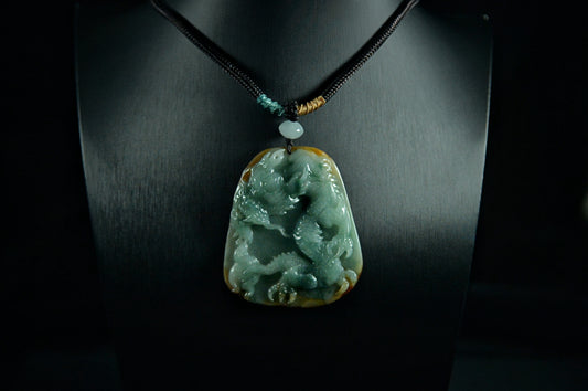 "Dragon" Blue Water Rich Yellow Jade Pendant