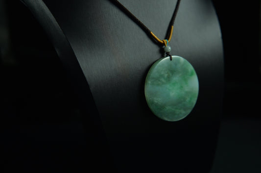Icy Bright Sun Green Peace & Blessing Jade Pendant