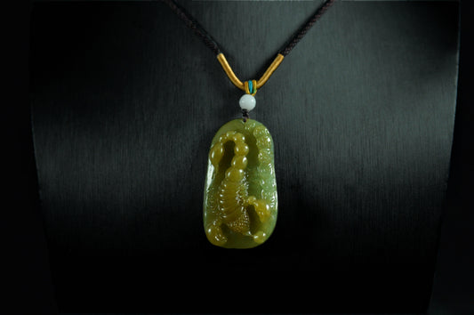 "Scorpion" Olive Green Jade Pendant