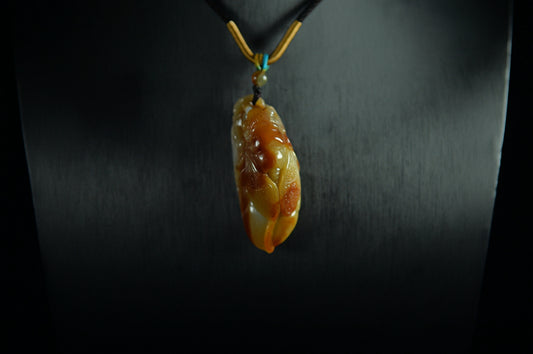 "Insect" Red Yellow Jade Pendant