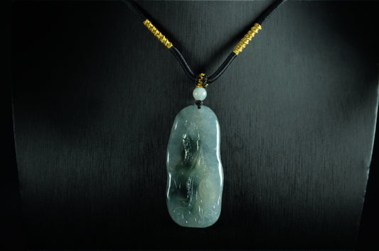 "Koi" Rich Olive Green Blue Water Jade Pendant