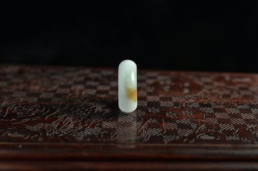 White Sun Green Rich Yellow Jade Ring