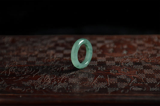 Icy Bluish Green Jade Ring