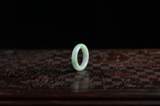 White Sun Green Jade Ring