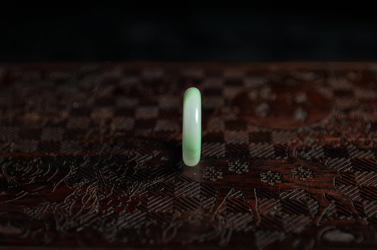 White Sun Green Jade Ring