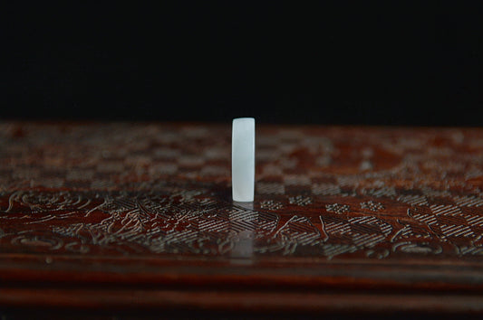 Icy Bluish White Jade Ring