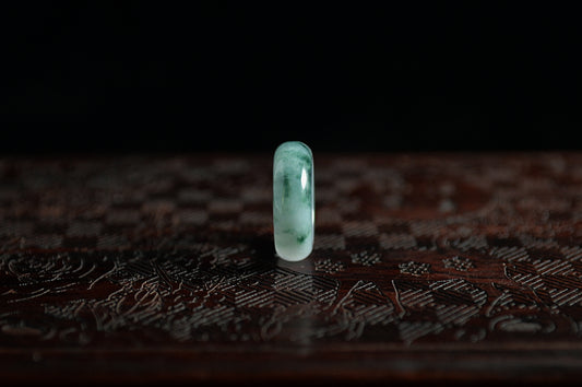 Icy Bluish Green Pattern Jade Ring