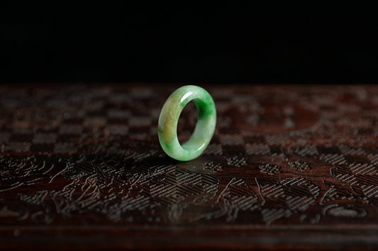 Sun Green Yellow Jade Ring