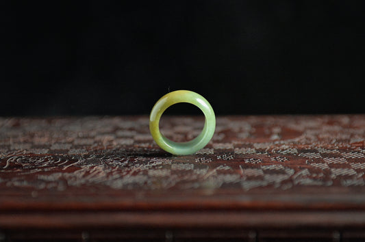 Bluish Rich Yellow Jade Ring