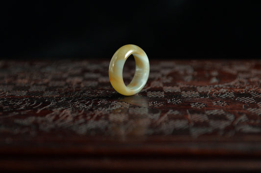 Icy Yellow Jade Ring