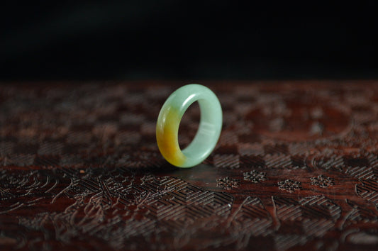 Sun Green Yellow Jade Ring