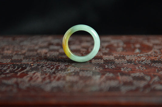Sun Green Yellow Jade Ring