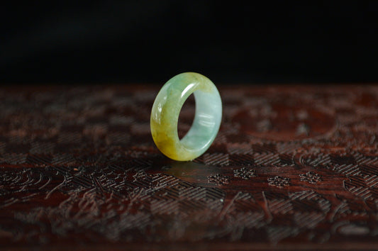 Icy Sun Green Yellow Jade Ring