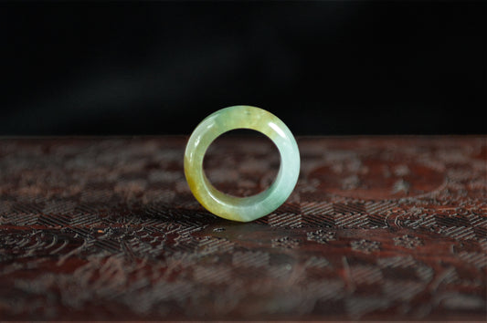 Icy Sun Green Yellow Jade Ring