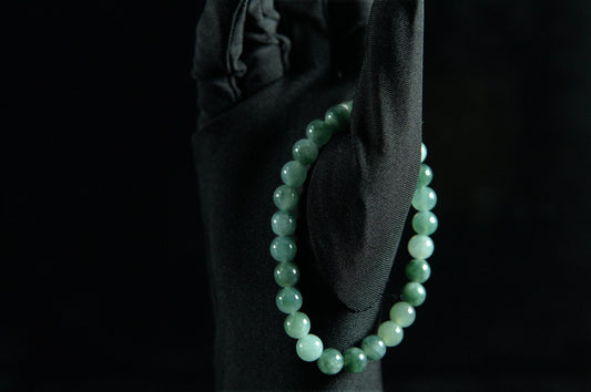 Bluish Green Jade Single Loop Bead Bracelet