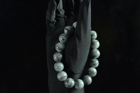 Ink Jade Single Loop Bead Bracelet