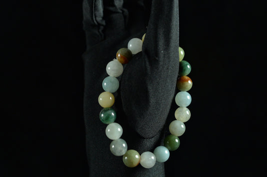 Mixed Colors Jade Single Loop Bead Bracelet