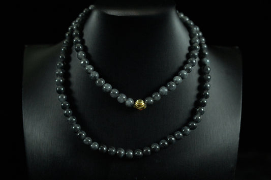 Ink Jade Bead Necklace