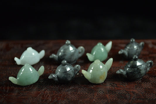 "Teapot" Mixed Colors Jade Ornament Combination