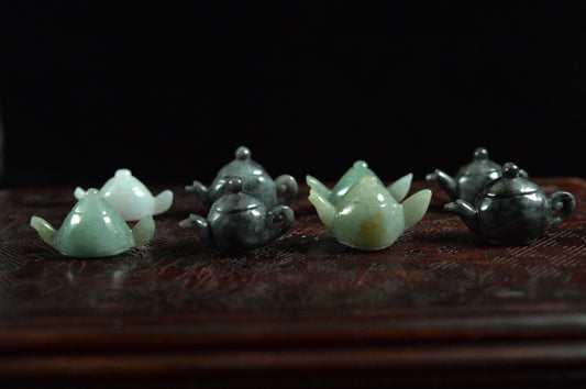 "Teapot" Mixed Colors Jade Ornament Combination