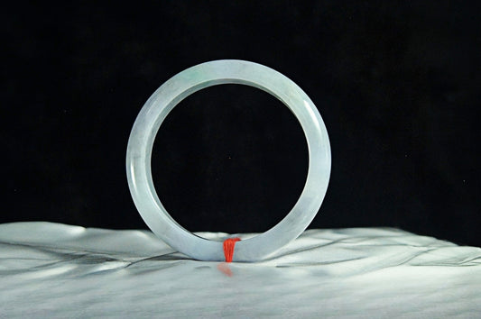 Milky Base Tri-Color Spring Jade Bangle