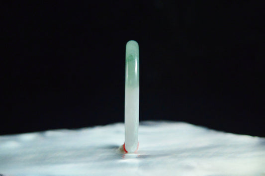 Waxy Icy Floating Green Jade Bangle