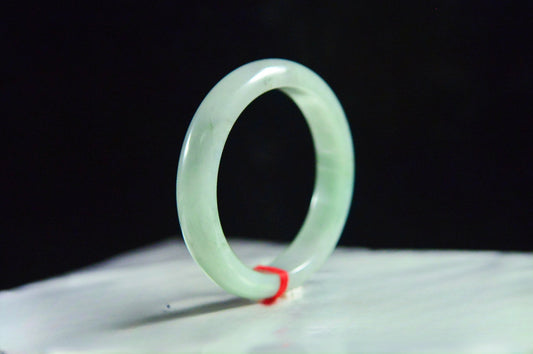 Waxy Icy Apple Green Jade Bangle