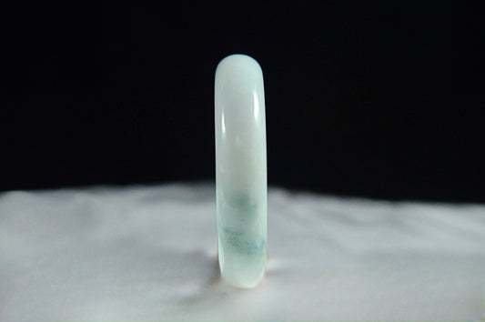 Milky Base Floating Flower Jade Bangle